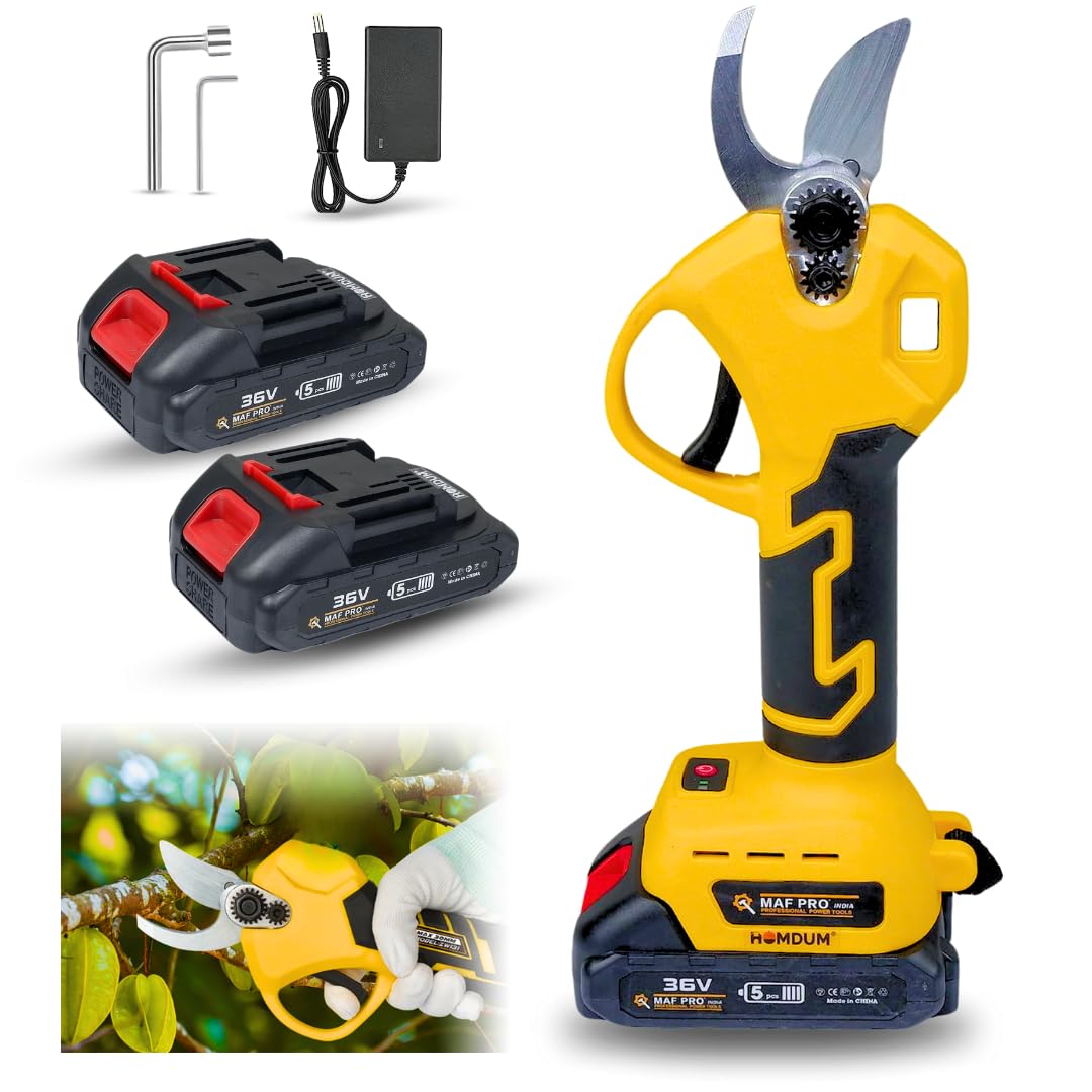 Homdum Cordless Pruning Shears 36V 2 Batteries, 25mm Diameter Gardening Secateurs Fruit Tree Branch Cutter (B0B596DWSC) Amazon Price History, Amazon Price Tracker