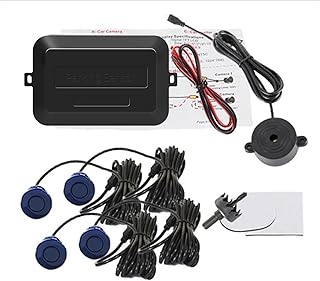 Sensor De Aparcamiento Coche Kit Sensor Aparcamiento Coche Radar Marcha Atrás Indicador Alerta Sonora Sonda 4 Sensores 22 Mm 12V 8 Colores Sensores Sensor(Azul)