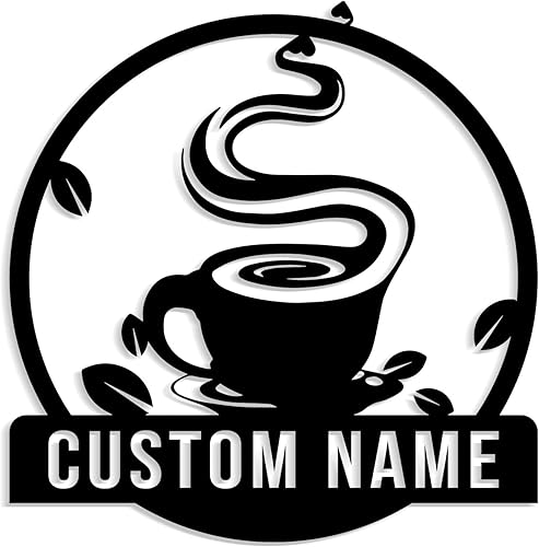 Miniatura 13 de Letrero de metal para café, nombre personalizado para barra de café, decoración de arte en la pared, decoración de pared para la cocina
