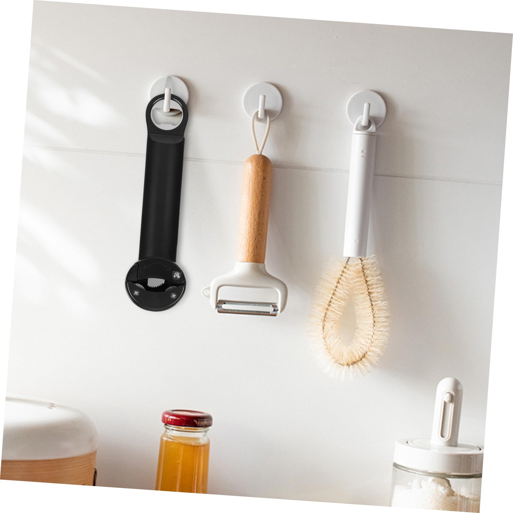 ABOOFAN 5 Piezas Abrelatas abridor de tarros de conservas removedor de tapa de frasco Abridores ajustables Abridores retráctiles abrebotellas herramienta multifunción Accesorios de cocina