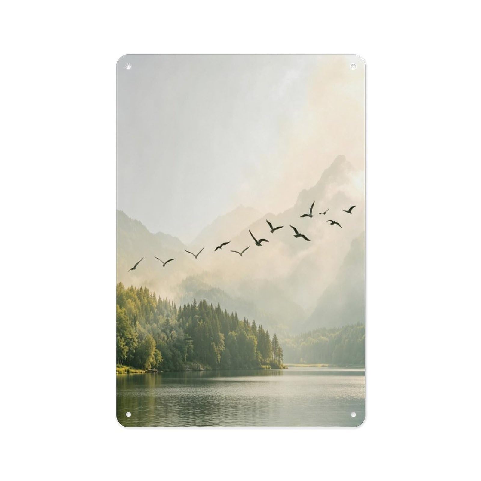 Fekiloot Style Fog Landscape Wall Decor Metal Signs Tin Signs Poster