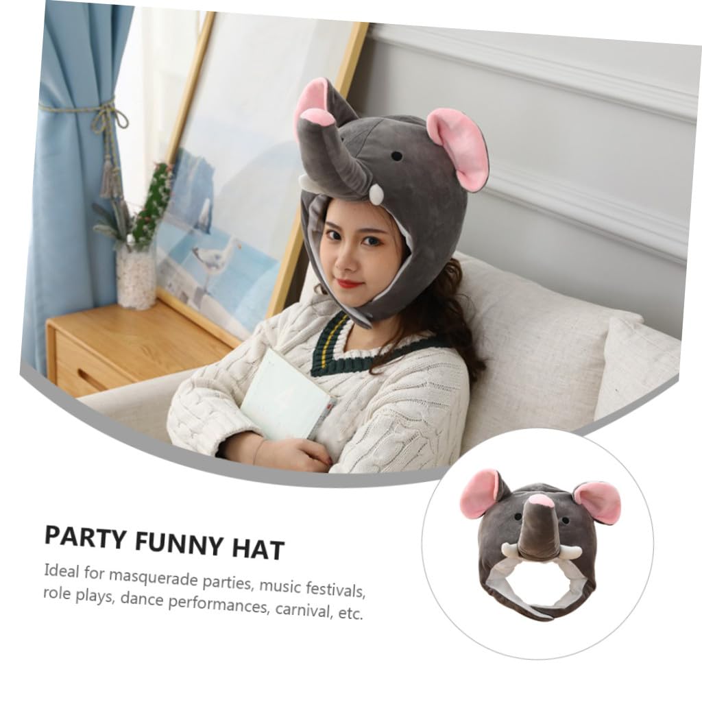 Sombrero para Fiesta Diseño de Elefante en Felpa y Algodón Pp, Práctico y Decorativo para Carnaval y Actuaciones de Baile
