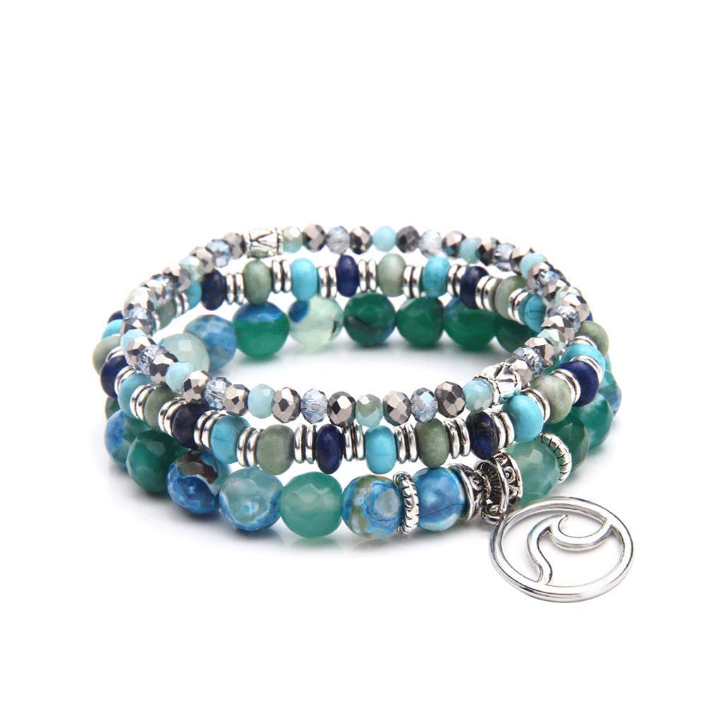 Jardme Healing Crystal Bracelets for Women, 8mm Beaded Natural Stone Stretch Chakra Bracelets Tree of Life Bracelet Jewelry Gifts for Women