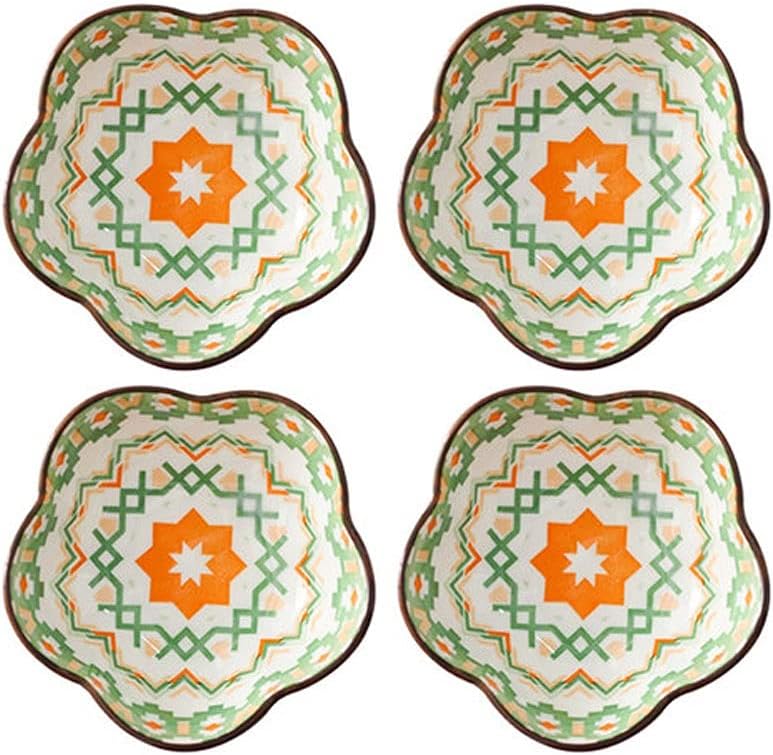 GeRRiT Snack Serving Dishes Soy Sauce Dipping Bowls Ceramic Sauce Dishes Dipping Bowls for Soy Sauce Ketchup BBQ Sauce or Seasoning-4packs Dessert Dishes