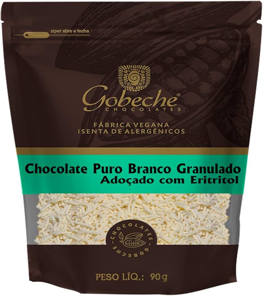 Chocolate Puro Branco Granulado Gobeche - Adoçado com Eritritol - 90g