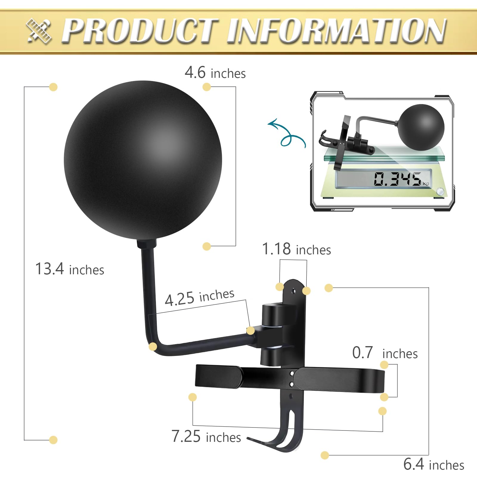 Kikerike Soporte de pared para casco de motocicleta, rotación de 180 grados, soporte de metal para casco de bicicleta, soporte para casco de bicicleta con 2 ganchos para motocicleta, bicicleta