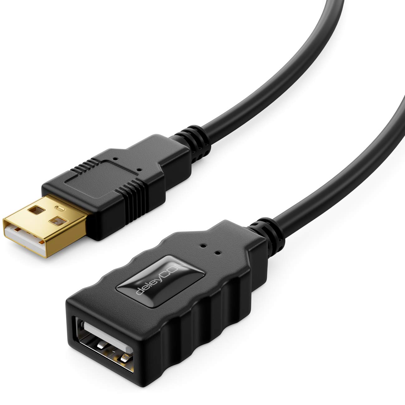 deleyCON 15m Cavo Attivo USB 2.0 Prolunga Attiva con Amplificatore di Segnale USB2.0 Ripetitore Cavo di Prolunga USB3.0 PC Stampante Scanner per Computer Nero
