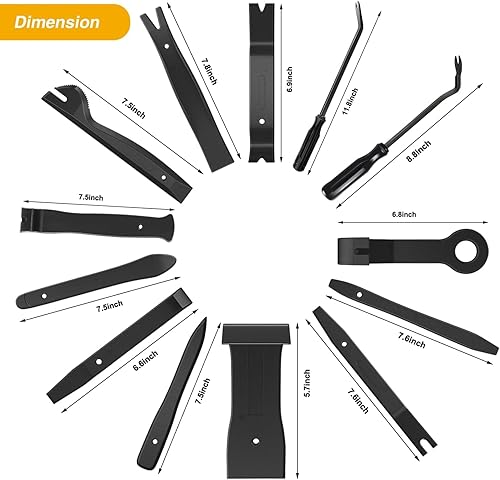 Miniatura 49 de GOOACC Kit de 5 piezas de herramientas para remover los clips de molduras de puertas y tablero de audio del automóvil sin rayar Azul