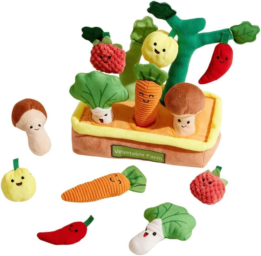 にんじんのおもちゃ 知育玩具 赤ちゃん用鉢植え 伸びる大きな根 果物野菜ぬいぐるみ 引っ張り遊び対応 農場の人形 噛んで遊べる 幼児未就学児向け (果蔬拔拔乐（内置手摇铃+响铃+BB器+响纸）) (フルーツ＆ベジタブルポッパー（内蔵の手持ちガラガラ＋ベル＋スクイーカー＋クリンクルペーパー付き）) [並行輸入品]