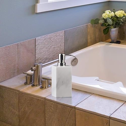 Miniatura 7 de Dispensador de jabón de mano y loción, botella dispensadora de jabón de mármol natural para cocina, baño, encimera, cuarto de servicio, capacidad
