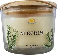 Vela Aromática Artesanal, 9 Fragrâncias Disponíveis, Baunilha, Capim Limão, Lavanda, Bamboo, Alecrim (Alecrim)