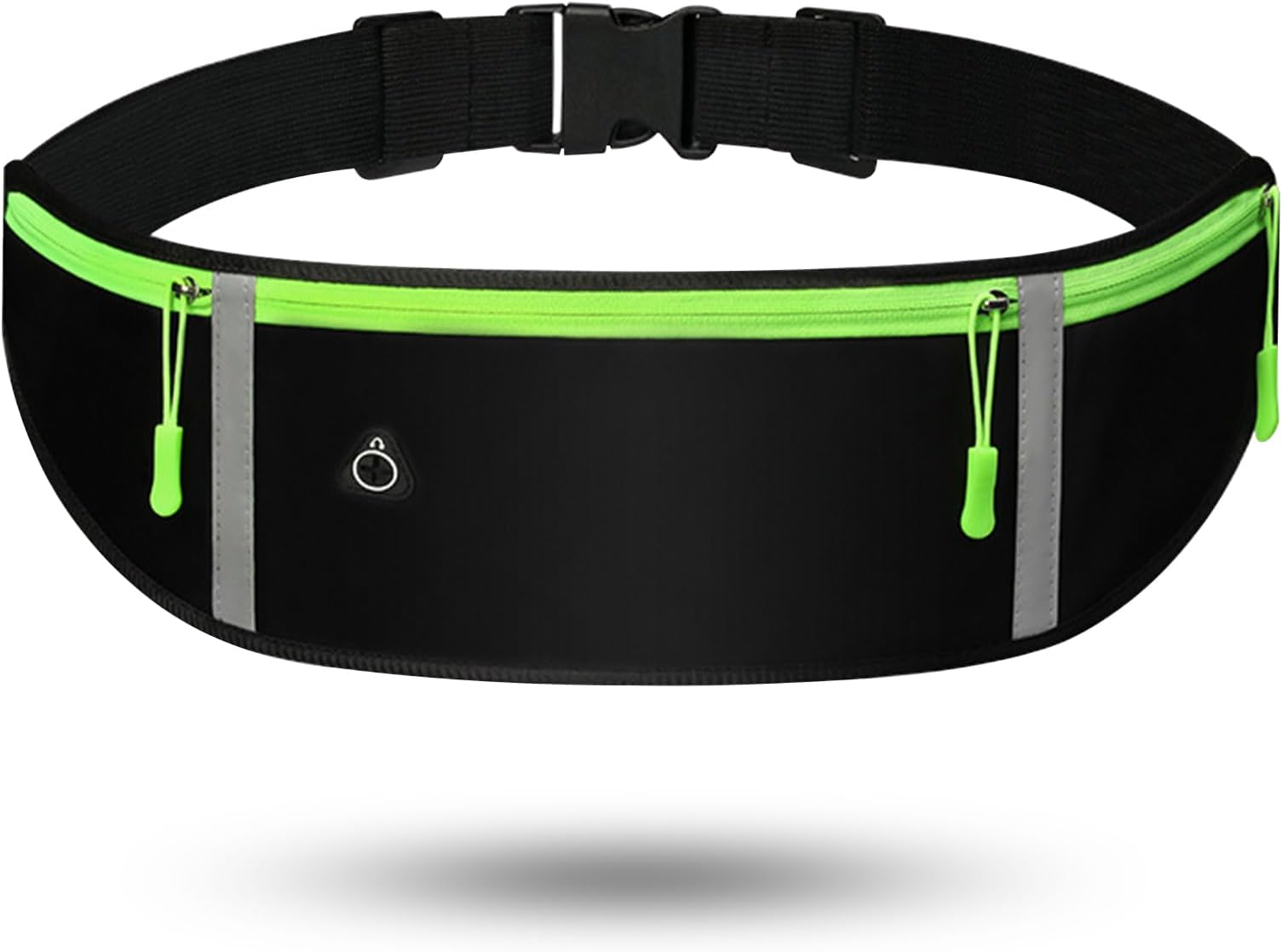 ZimoerOutdoor Sports Waist Pack, Sweatproof Waist Running Belt, Reflective Stripes Running Bag with Adjustable Elastic Strap, Waterproof Phone Fanny Pack Travel Pouch Belt with Headphone Hole (Black)