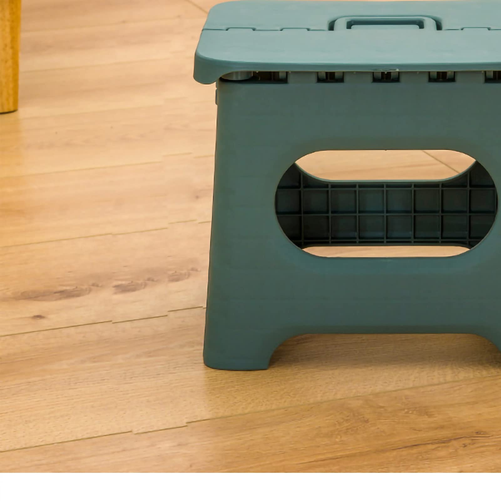 Folding Step Step Portable 28x24x22 cm Plastic Space Saving and Stable Step for Adults and Children with Folding Mechanism Portable Footstool for Home and (Light Green) - Image 3