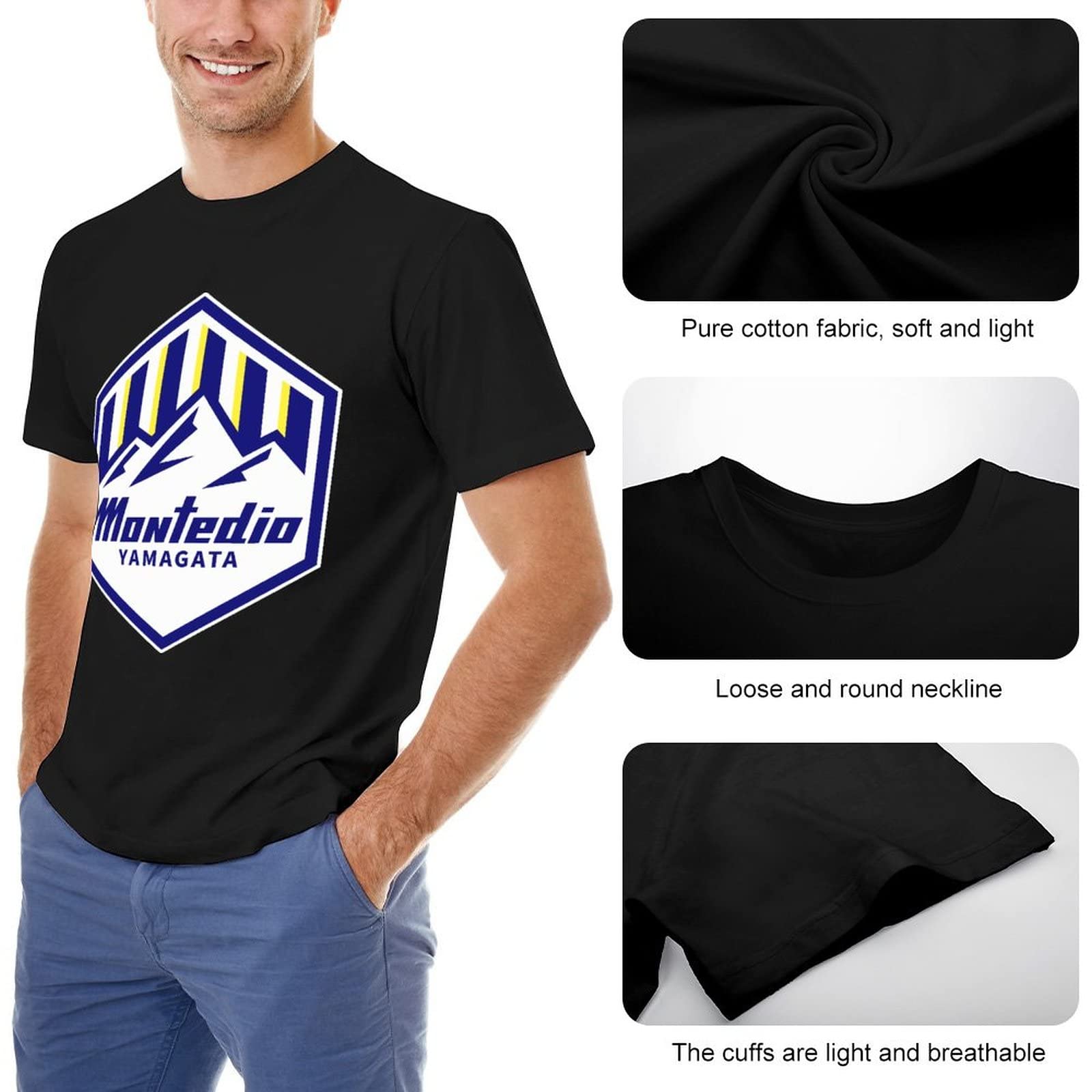 Amazon.co.jp: モンテディオ山形 半袖Tシャツ 綿100% 柔らかい