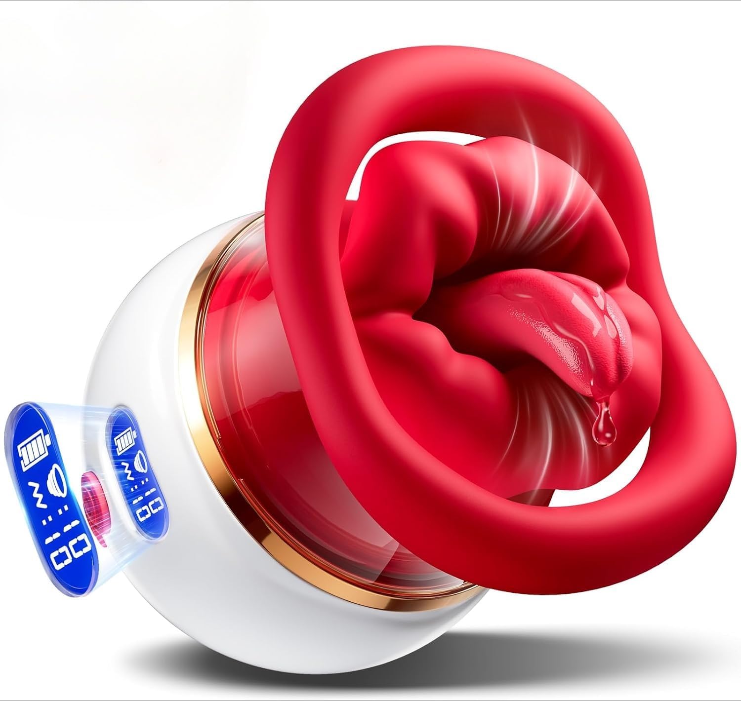 Jouet érotique en option avec fonctions d'aspiration et de vibration ; ensemble de vibrateurs 5-en-1 pour femme, avec 10 modes d'aspiration, 10 modes de léchage et 10 vibrations