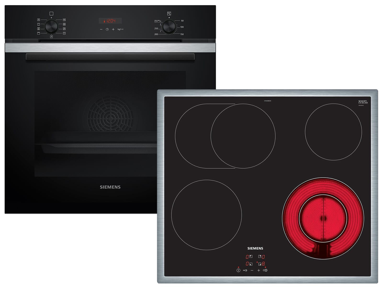 Siemens Set PQ212KA02Z forno a pirolisi acciaio inox HB273ABS3 + piano cottura vetroceramica ET645BNA1E