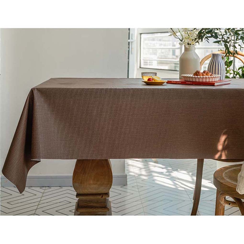 Amazon｜テーブルクロス ビニール ブラウン 無地 長方形 90x150