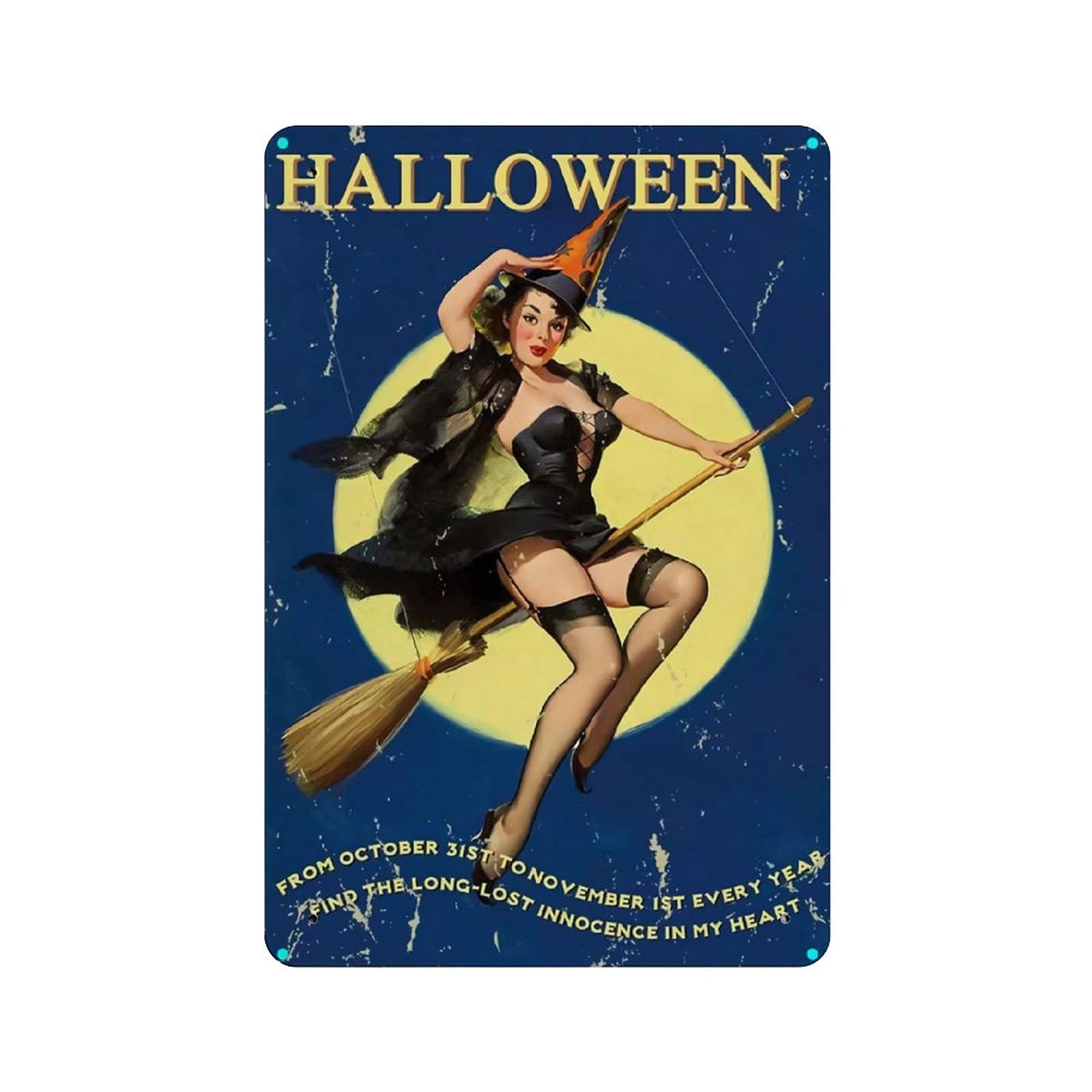KEYGAMER Halloween Metal Tin Sign, Vintage Plaque Poster Garage Bar Home Wall Decor 8 X 12 Inches — image 1