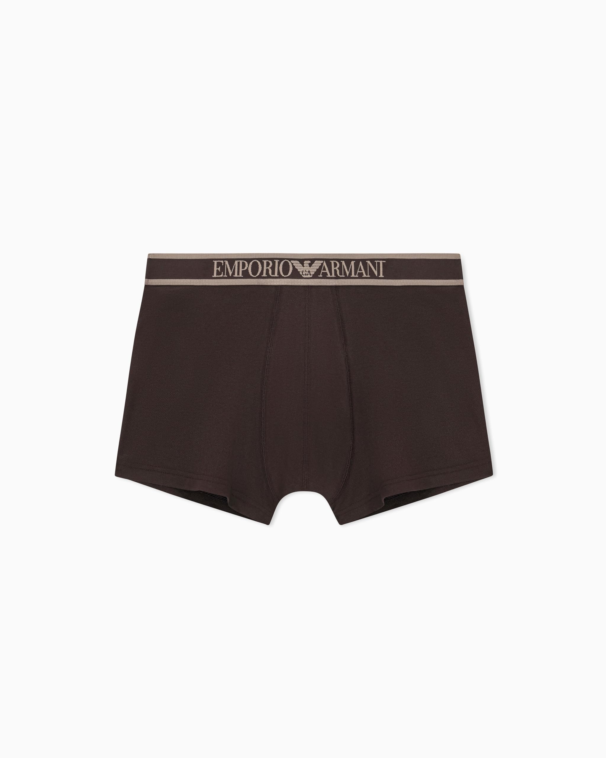 Emporio Armani Man's Stretch Piquet Trunk Brown L