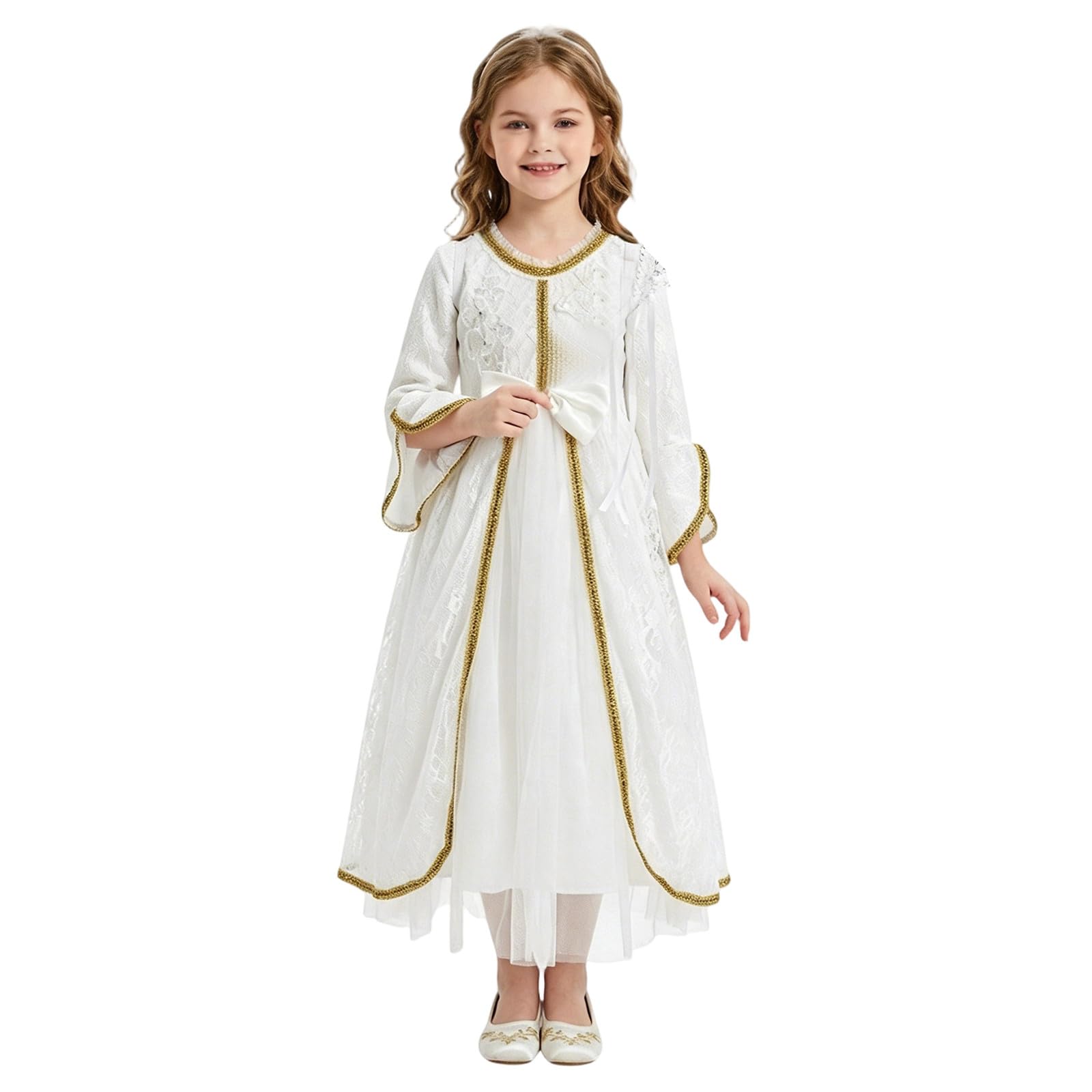 Genérico Disfraz Vestido NiñA,Vestido Blanco De Baile Para NiñAs Disfraz Griego De Halloween Para NiñOs Vestido Tutú