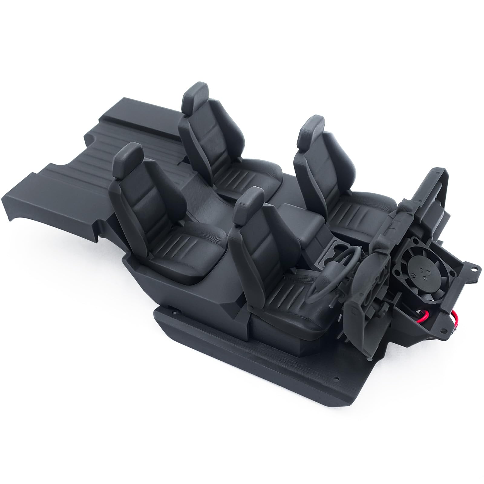 RCHUBAM RC Car Interior Decorations TRX4M Interior Cab Seat Kit Compatible with TRX4M Defender 1/18 RC Crawler Car Upgrades Decoration Parts (Black)