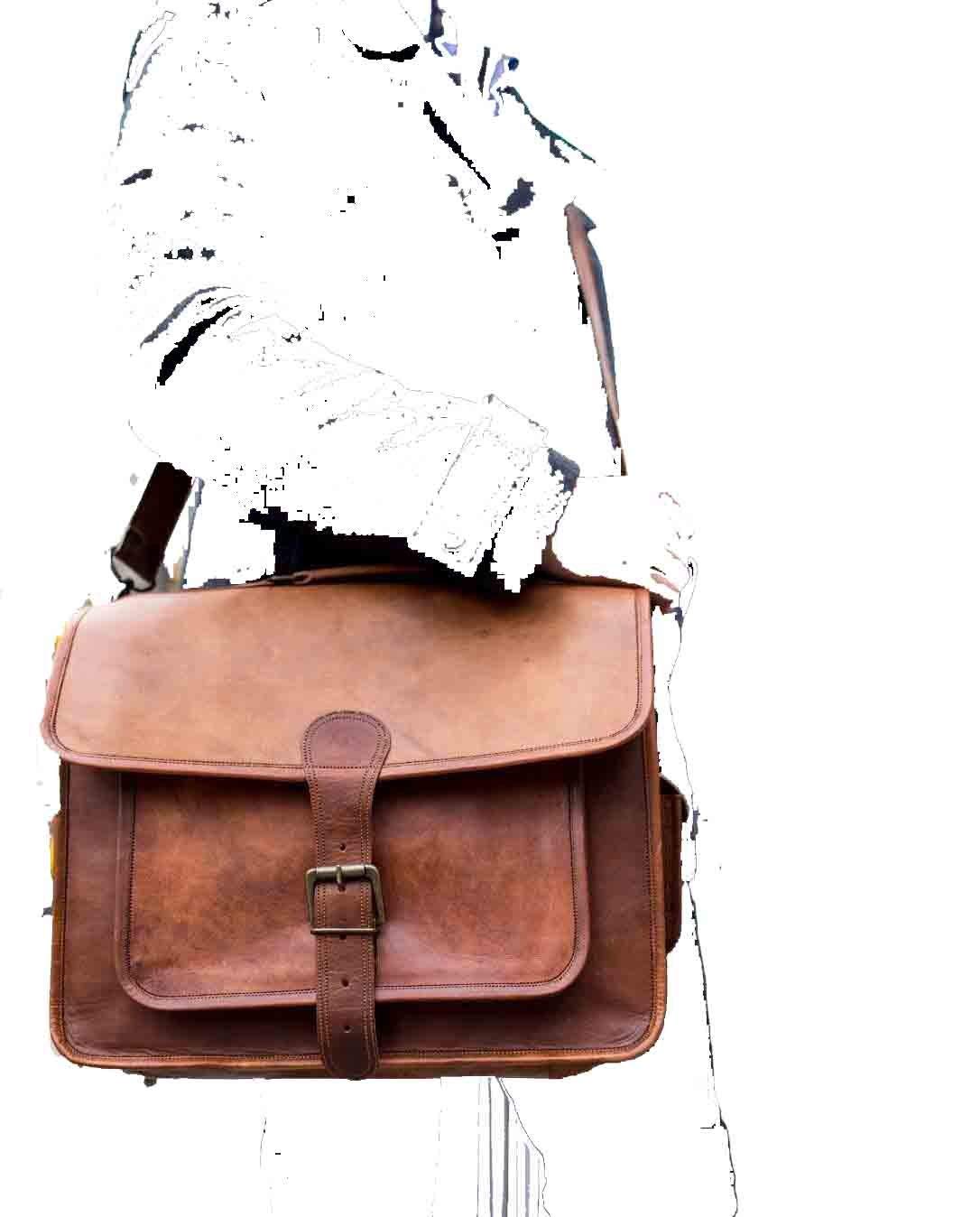 13 inch Shoulder Side Leather Laptop Bag-image-11