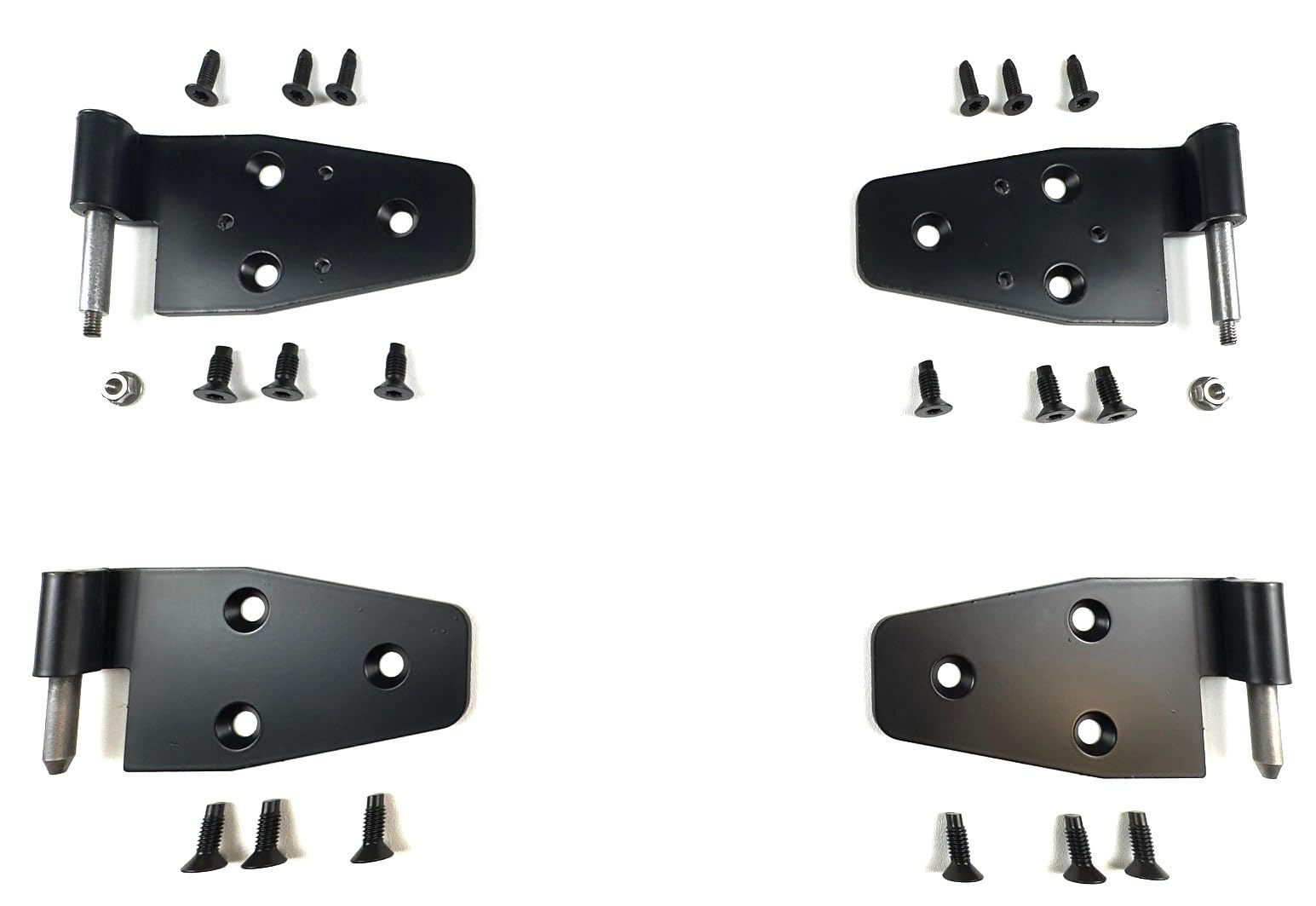 Half Door Hinges and Hardware Compatible with Jeep Wrangler 1987-1995 YJ | Hinges are Counter Sunk to OEM Specs | Upper Hinges are Threaded for