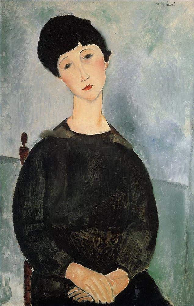 ◆モディニアーニ『 婦人像 』 ◆世界が認める/ PAT承認/ 名画 ◆油彩画 モディリアーニの名画】Portrait of Madame｜額フレーム付き