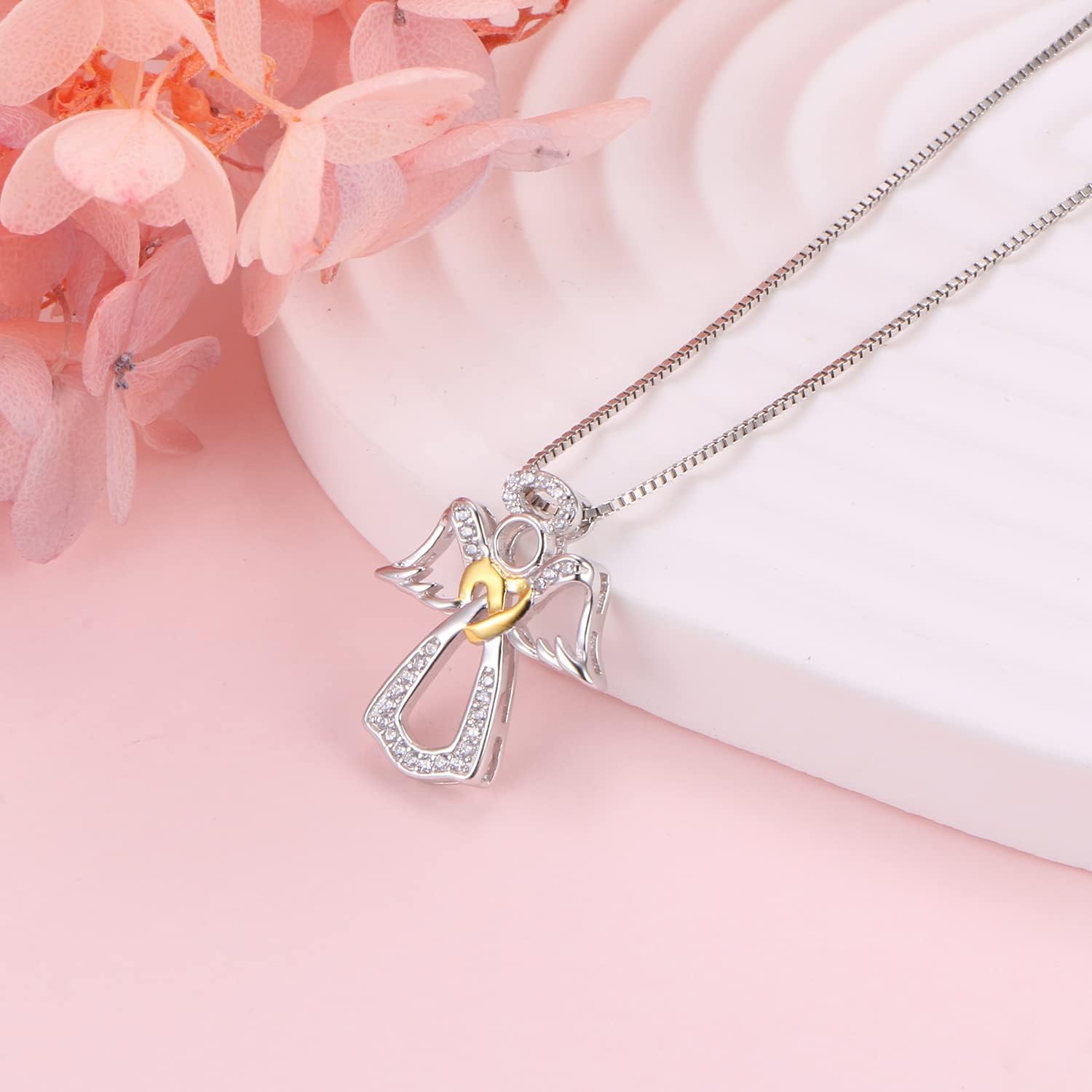 Guardian Angel Necklace for Women Sterling Silver You Are My Angel With Wings Pendant Necklace Jewelry Gift for Girls - Image 2