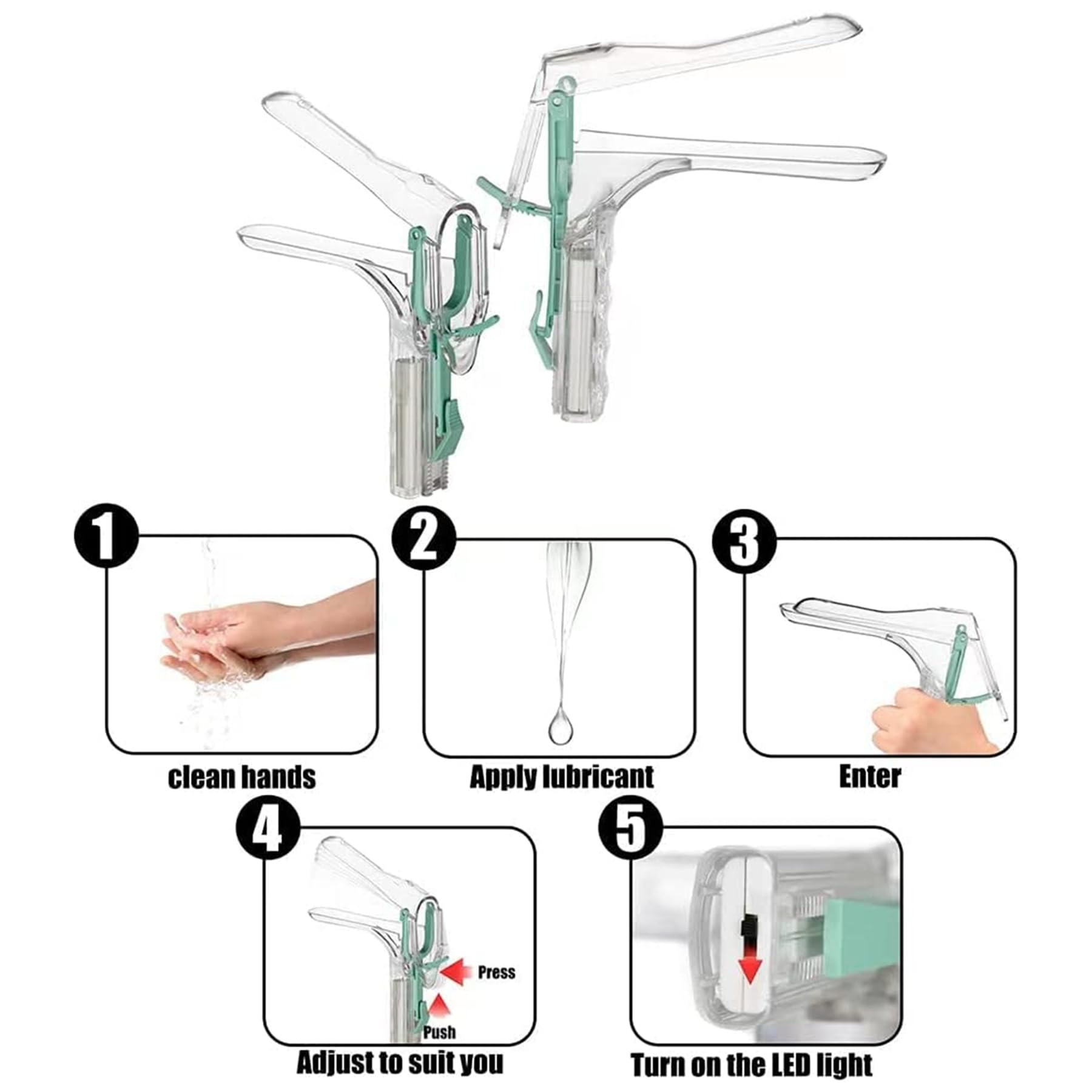 Lighted Speculum Transparent Specula for Cervix IUD Self Removal Tool Medium