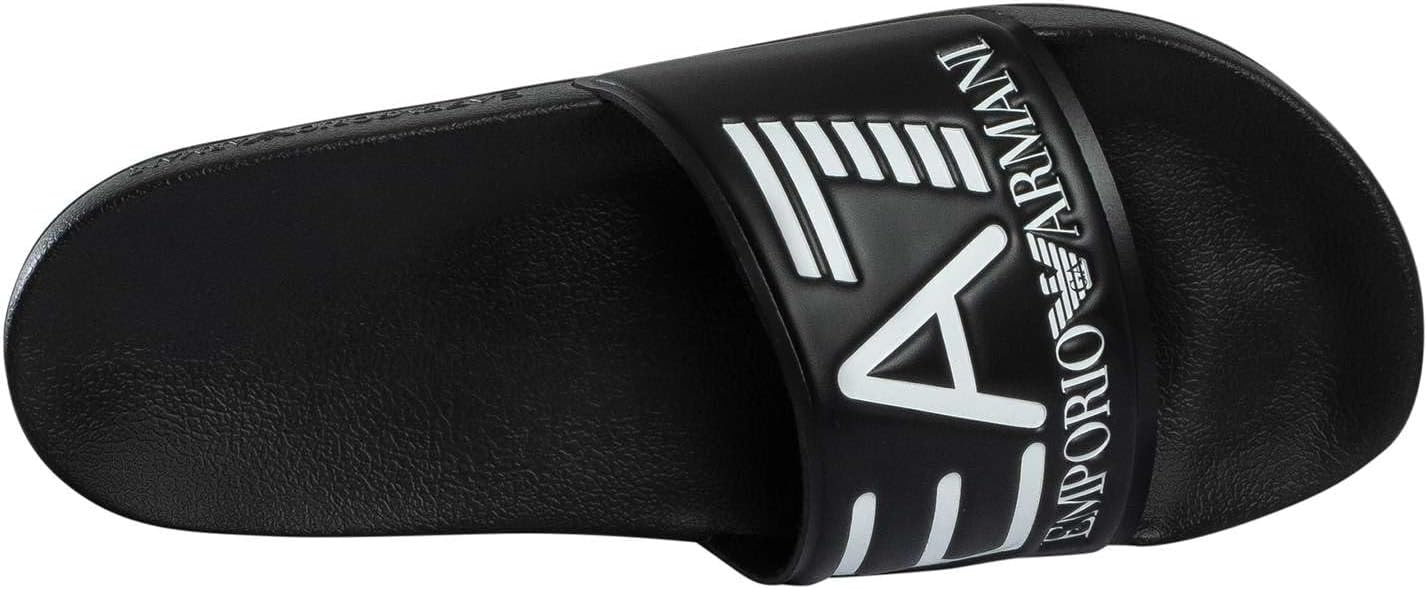 EA7 Men's Scarpe Logo Sliders, Black