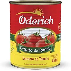 Extrato De Tomate Lata Oderich 880G, Extrato De Tomate Concentrado E Natural, Vermelho, Selecionado E Saboroso, Textura Encorpada E Cor Intensa, Pronto Para Molhos, Massas E Pizzas, Tradição Em Qualid