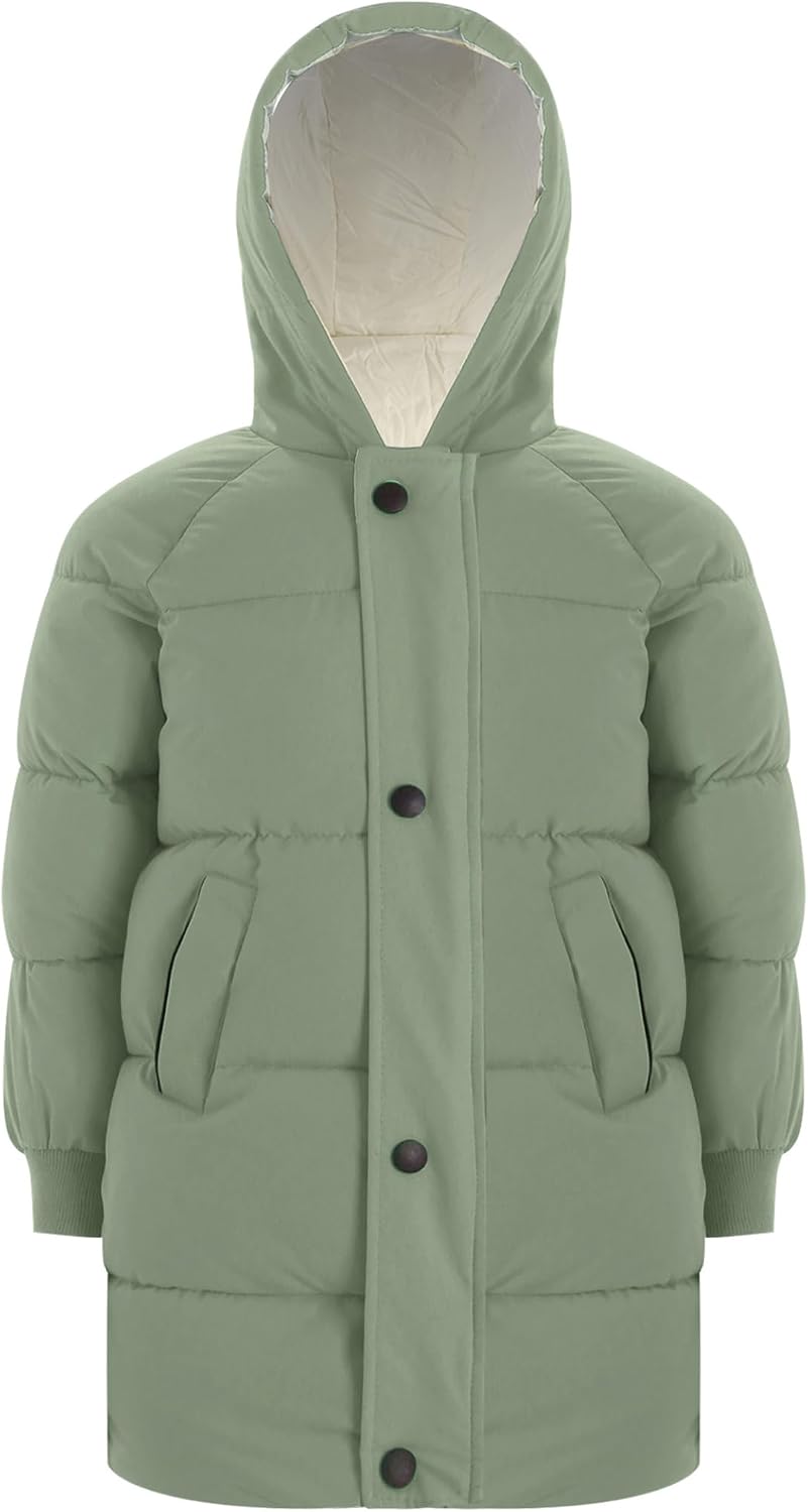 Kids Girls Long Puffer Down Coat Jacket Winter Hooded Coat Thicken Warm Parka Windproof Waterproof Outerwear
