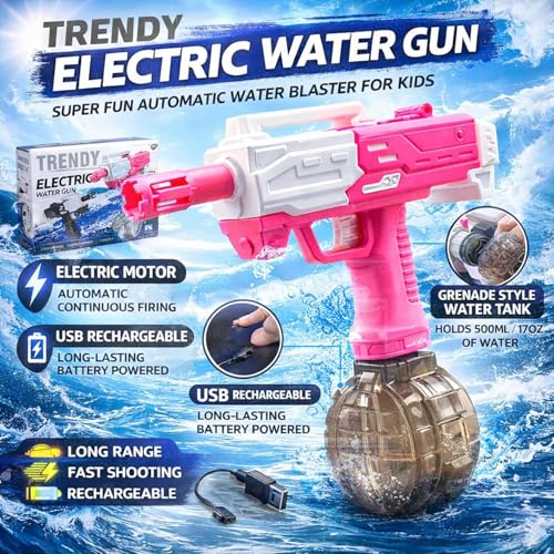 Image of The Little Ones Water Gun - High Powered Automatic Electric Water Gun for Boys & Girls Watergun Toys, Automatic Blaster Squirt Holi Guns with 300CC Excellent Range 35 FEET [HydroX]