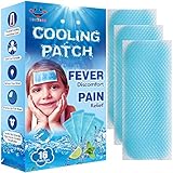 EASYEAH 16 Sheets Kids Fever Patches for Kids Fever Discomfort & Pain Relief, Cooling Relief Fever R