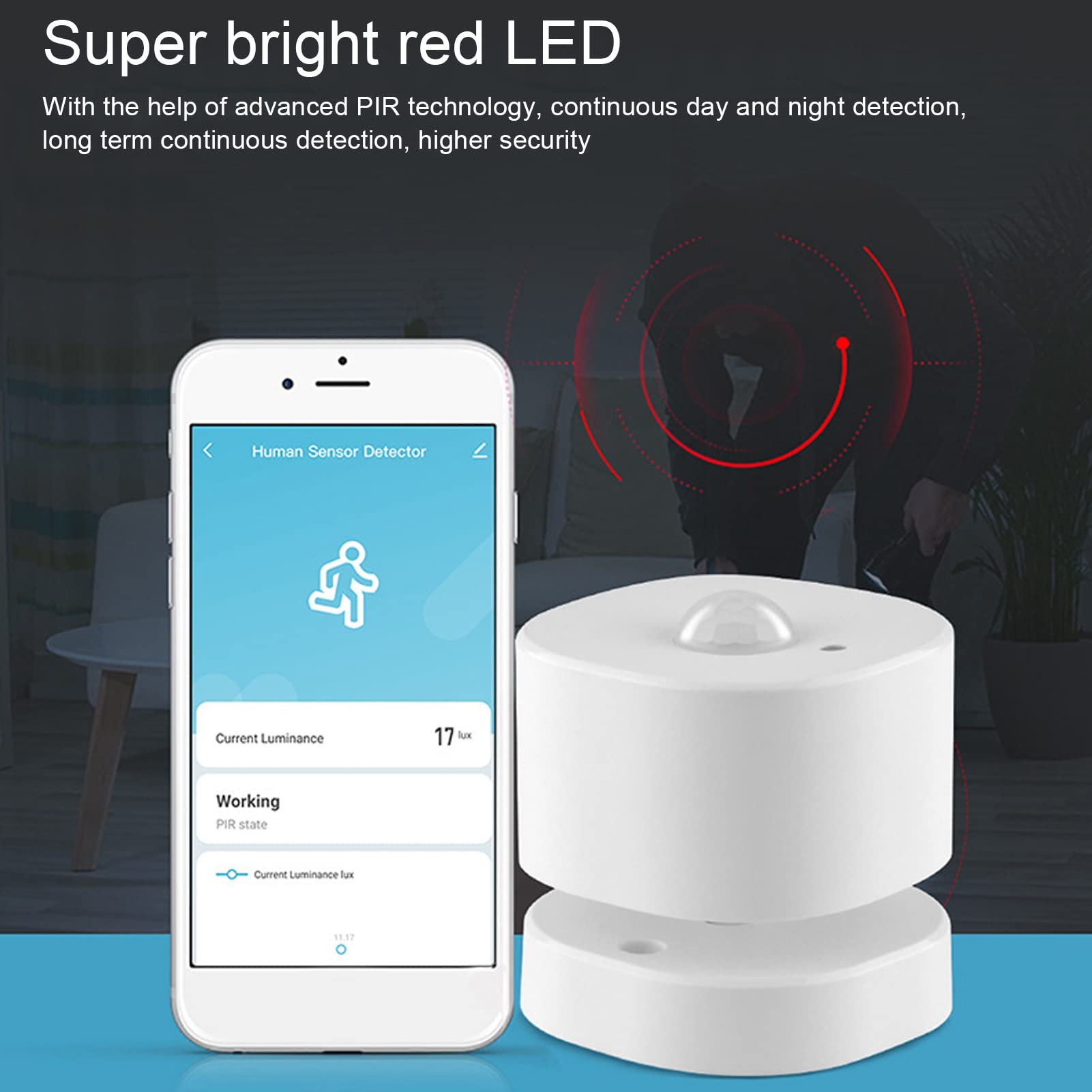 Sensor de Movimiento PIR Inteligente, Alerta de Detector de Movimiento PIR, Sensor de Movimiento Inteligente, aplicación de Sensor de Movimiento PIR Inteligente, Control