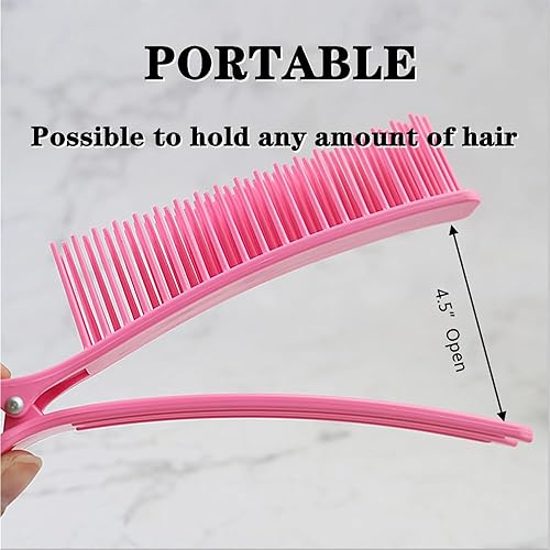 Miniatura 4 de 4 pinzas para el cabello de seccionamiento profesional, pinzas de corte de pelo, pinzas antideslizantes para el cabello, peine para peluquería