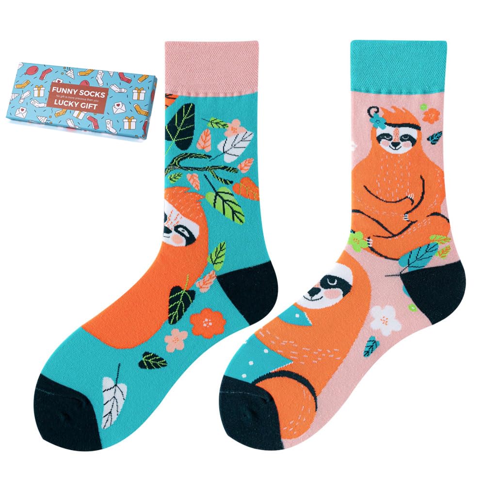 Calcetines Divertidos Unisex para Mujer y Hombre con Diseños Asimétricos en Par - Temas Animales, Comida, Fruta, Deporte y Arte en Algodón - Ideal para Regalos — view 69