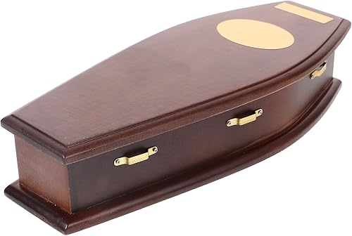 LUOZZY Modelo de ataúd de madera en miniatura para casa de muñecas Mini ataúd Prop Halloween casa de muñecas accesorios decoración