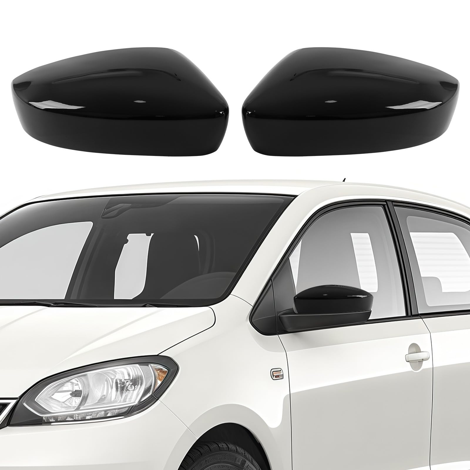 Cappuccio Dello Specchietto Retrovisore Sostituzione per VW UP/SEAT Mii//Skoda Citigo 2011-2024, Cappucci per Specchietti Retrovisori Cromati Copri Specchietto Retrovisore Automatico