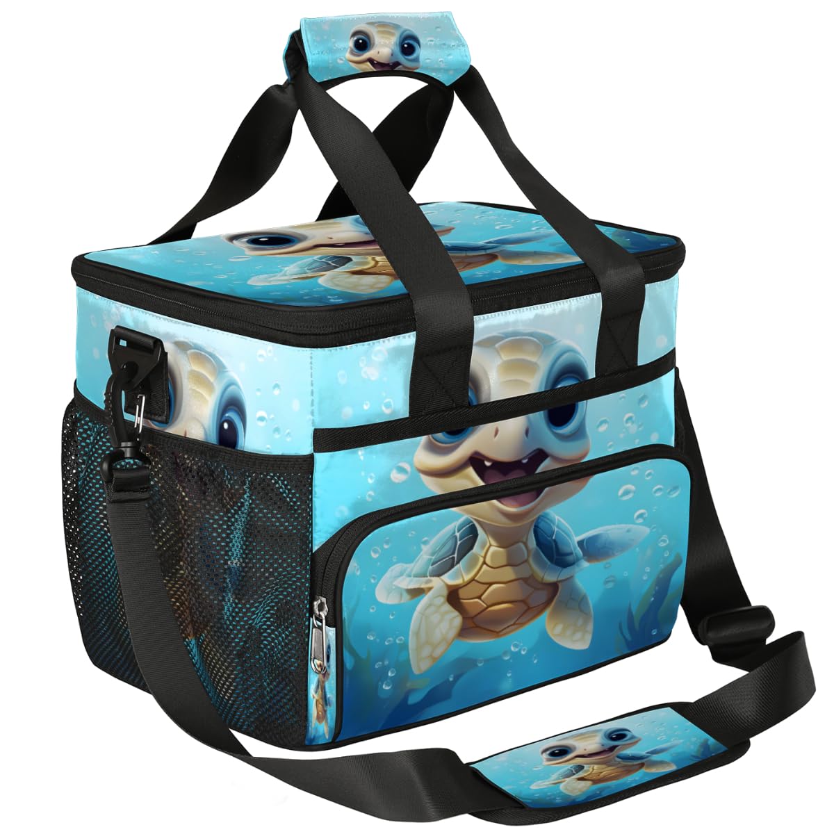 Cartoon Turtle Insulated Picnic Backpack Lunch Box for Women Men Picnic Basket Tote Lunch Bag Picnic Bag Portable Lunch Bags for Picnic, Beach, Work, Trip,Office, Camp Turtle