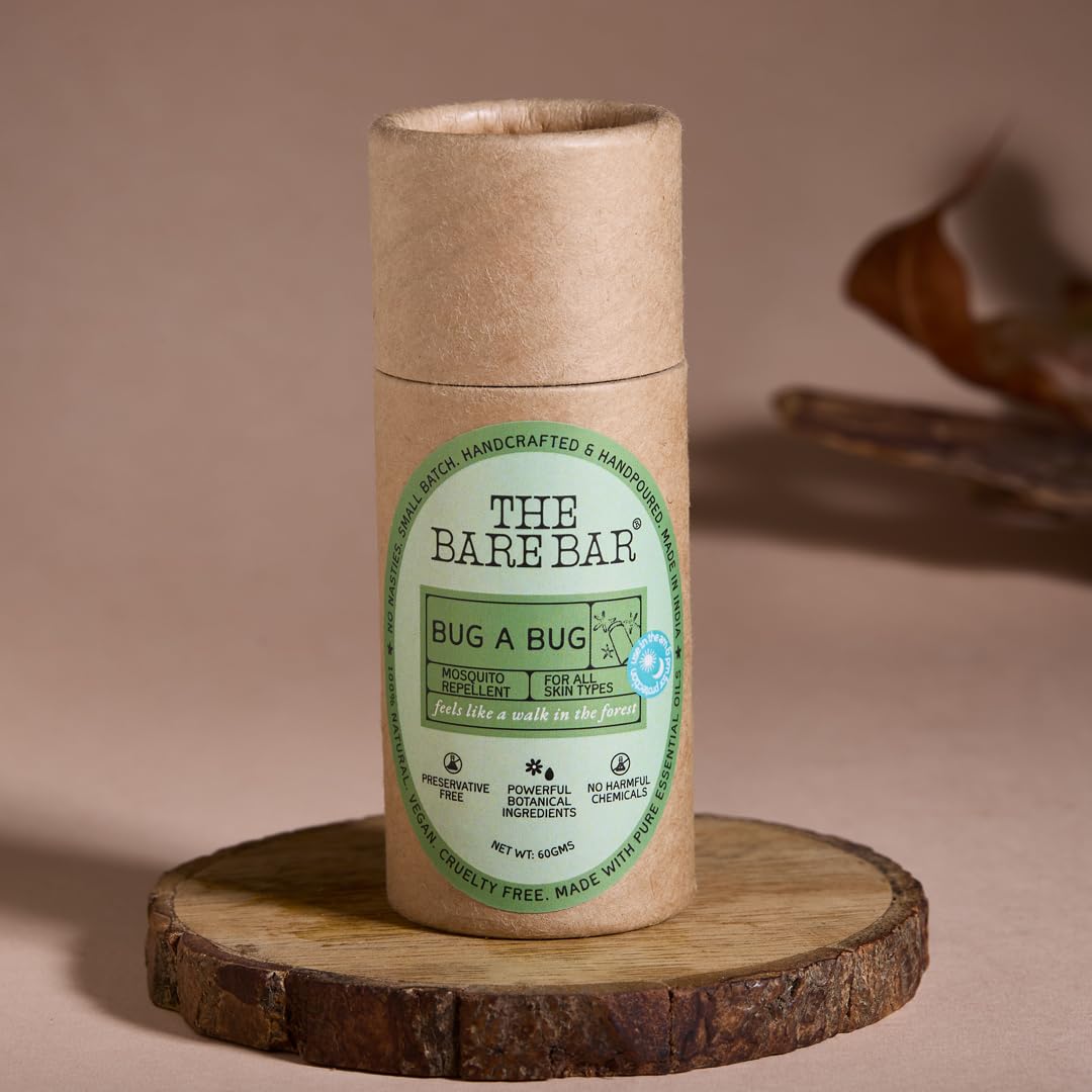 Bug A Bug Mosquito Repellent - 60 gm | Non-Sticky Mosquito Repellent Cream with Carnauba Wax, Moringa Seed, Citronella, Lemongrass, Peppermint Oil | Herbal | Pack of 1