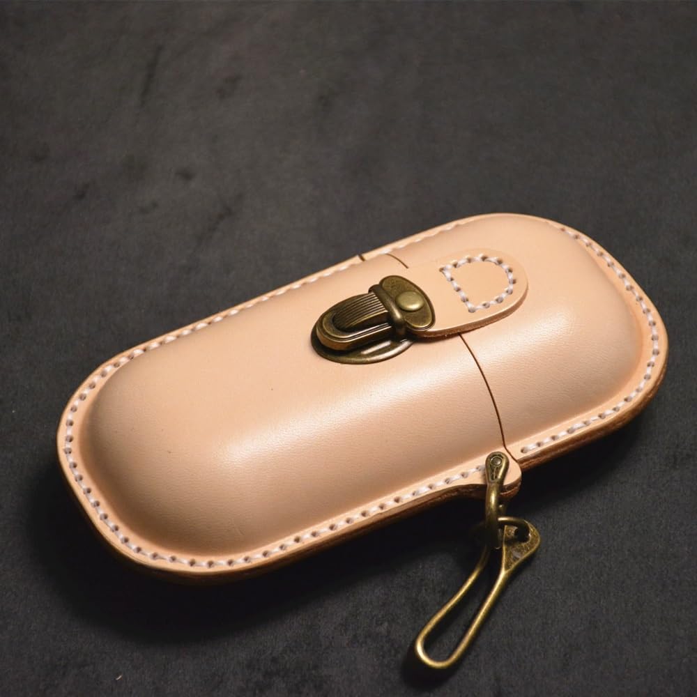 Retro minimalistyczne skórzane etui na okulary, skórzane etui na okulary, przenośne etui na okulary przeciwsłoneczne odporne na ściskanie, wąskie etui dla kobiet i mężczyzn (Grey : A, Size : S)