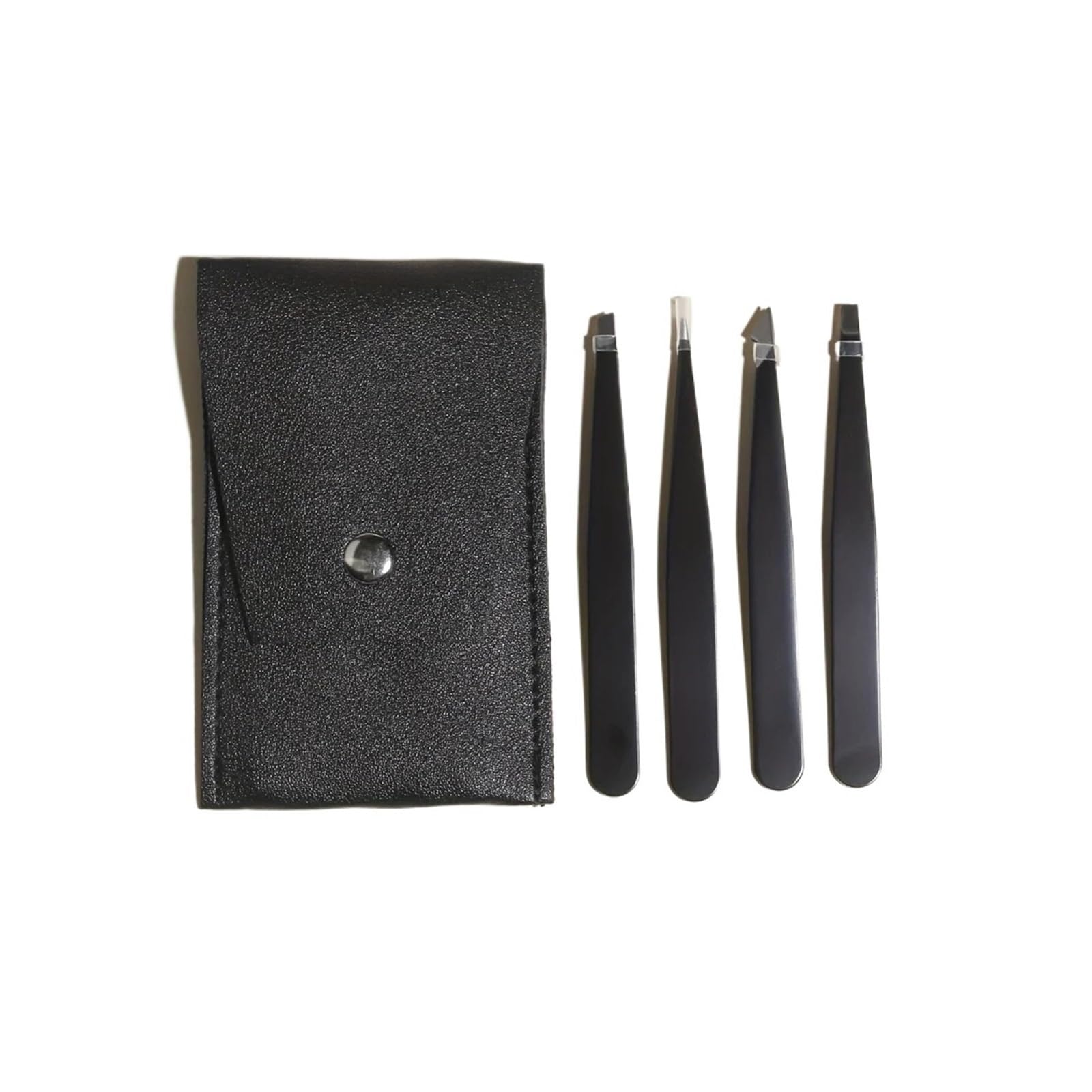 Zgxnyi Women's One Color Eyebrow Tweezers 4Pcs Stainless Steel Eyebrow Tweezers Set For - Precision Facial Hair Removal,Splinter & Ingrown(4Pcs(Black))