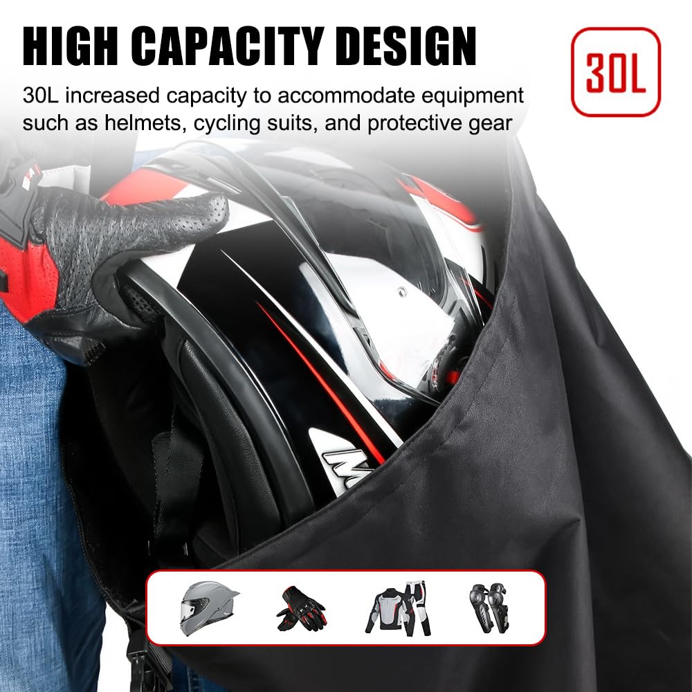 MiOYOOW Borsa da sella per moto, impermeabile, pieghevole, con blocco password ispessito, per caschi da moto, bagagli da viaggio