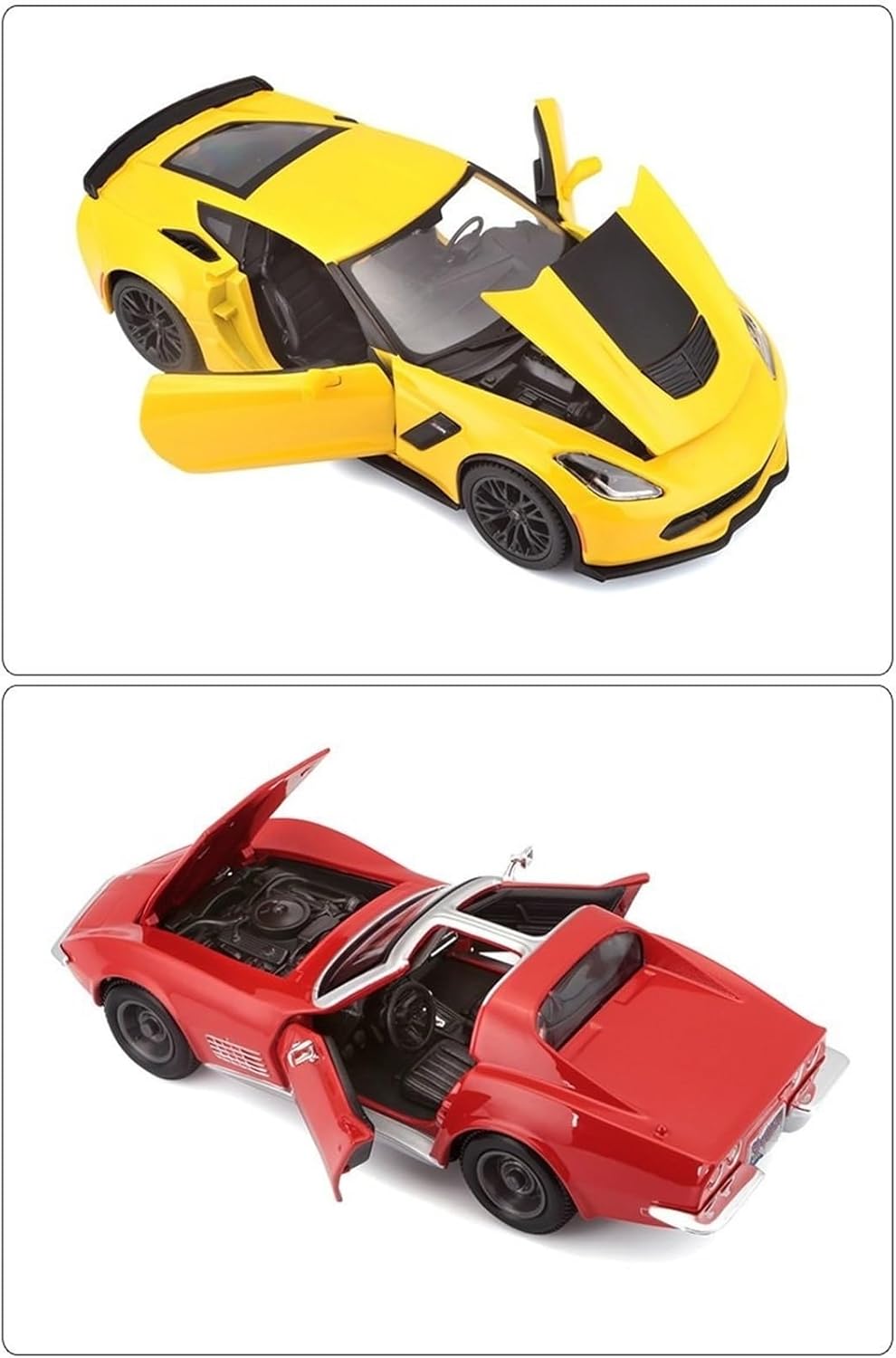 1:24 Simulation Alloy car Model, Metal car Model(2015 Z06 Yellow)