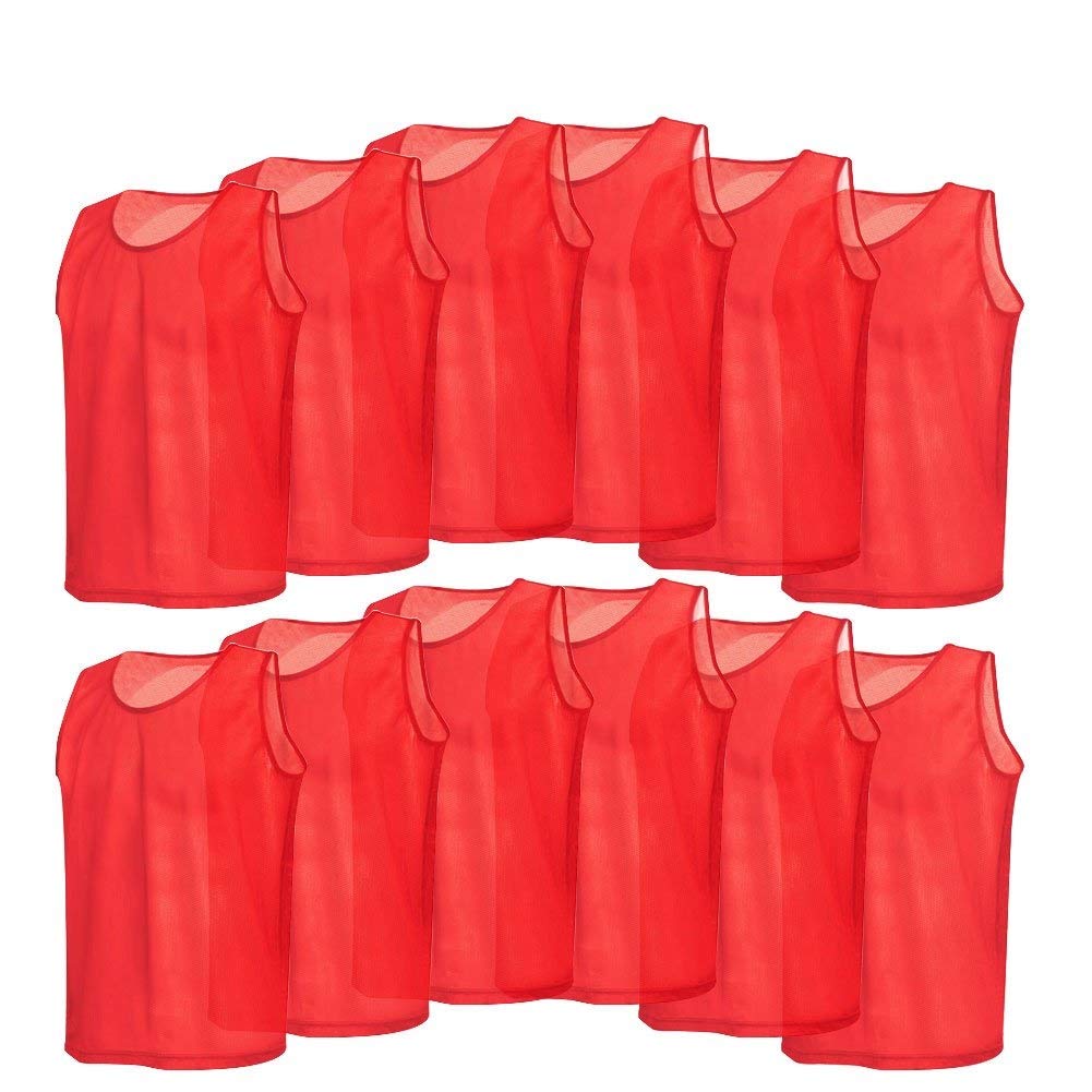 Scrimmage Vests, 12 Pcs Colorful Polyester Soccer Training Vests for Children Youth Sports-image-12