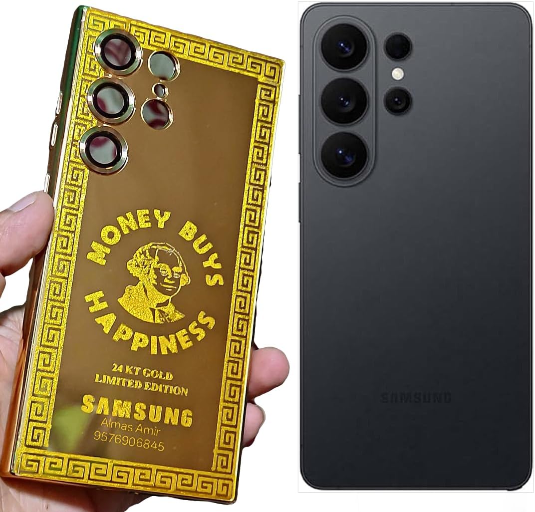 Customize 24 KT Gold Limited Edition Back Cover Case Compatible with Samsung Galaxy S26 Ultra, Luxury Personalised Custom Hard Waterproof Back Case with Camera Protection