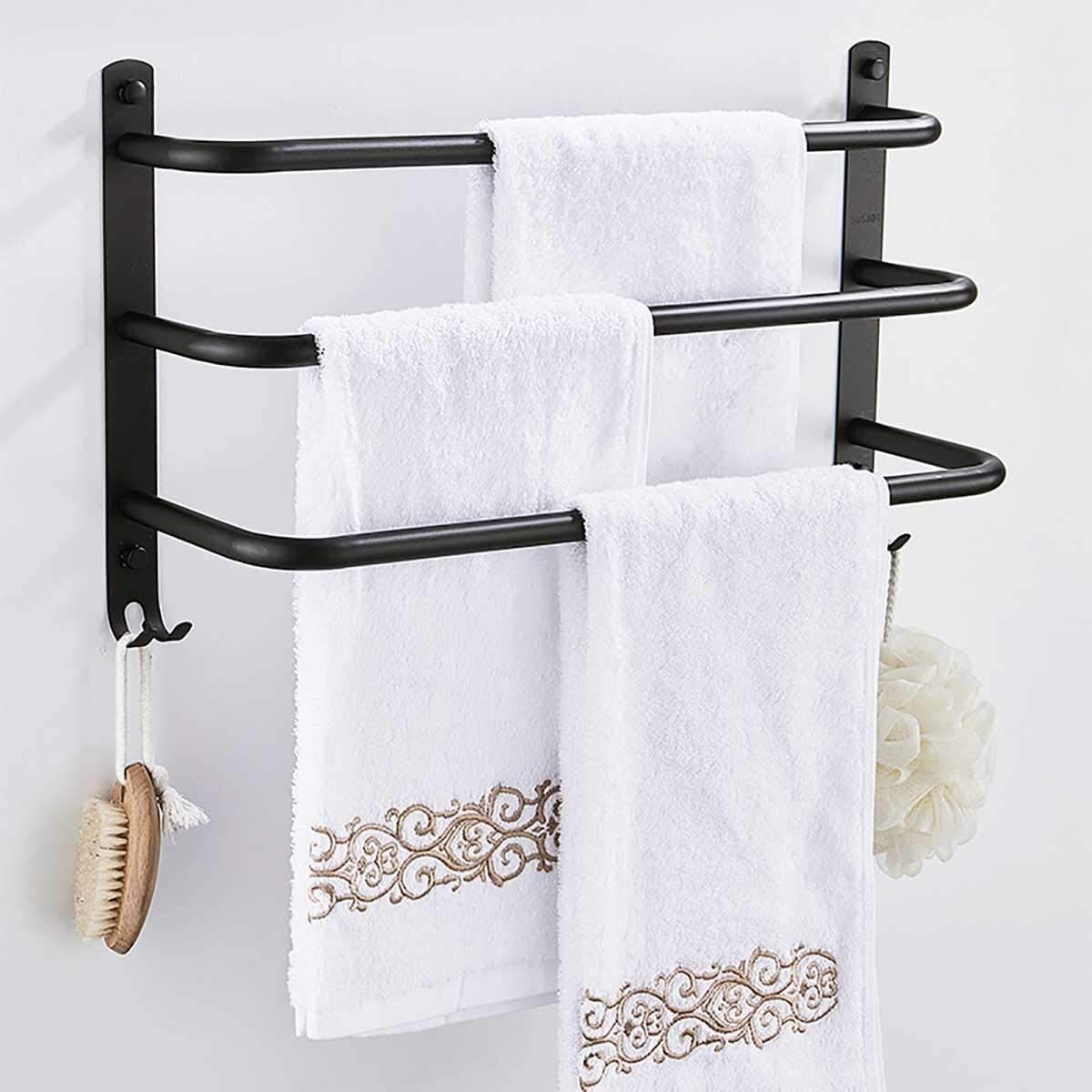 Porte-serviettes mural en acier inoxydable étagère de douche 40 cm de long
