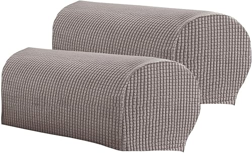 Juego de 2 fundas elásticas para reposabrazos de sofá de poliéster de alta calidad, fundas protectoras para reposabrazos de sofá, fundas protectoras